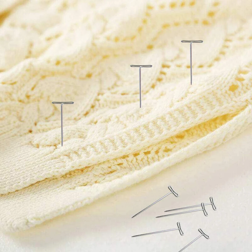 DIY 공예용 패브릭 마킹 T 핀, 스테인레스 스틸 T-핀, 38mm, 플라스틱 상자 포함 바느질 퀼팅 핀, 100 개