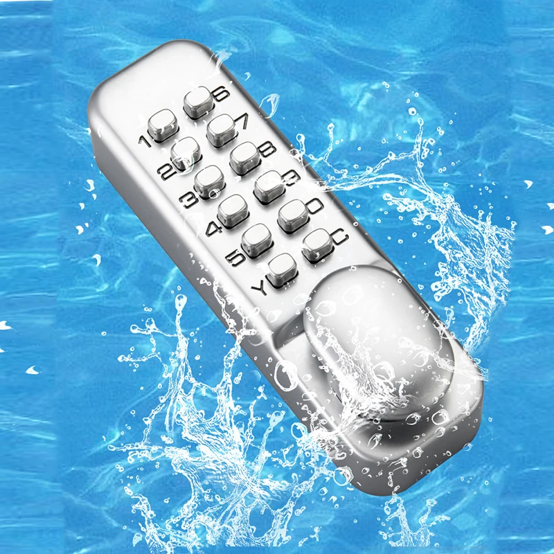 Outdoor Door Lock Waterproof Mechanical Lock Battery Free Code Lock Pushbutton Exterior Street Gate Lock