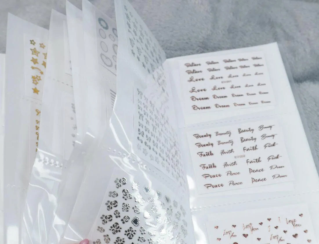 Nail Sticker Storage 20/120 slots Nails Stickers Storage Book Nail Water Decals Holder Orgnizer Manicure Art Tools