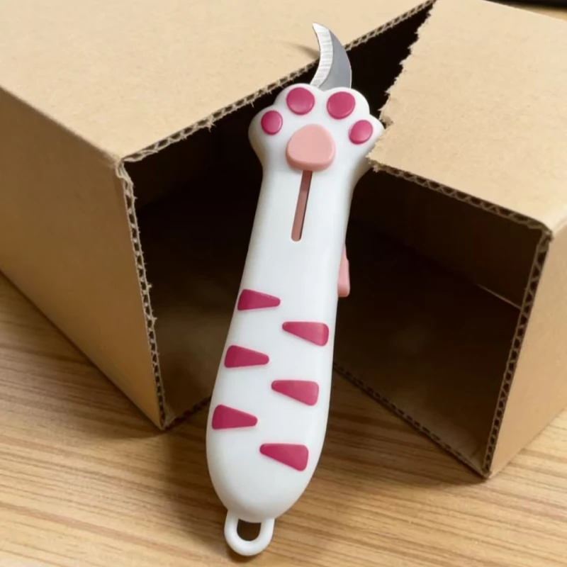 휴대용 접이식 칼 귀여운 고양이 발톱 디자인 수공예 사무용 포장용 공예 애호가를 위한 이상적인 선물
