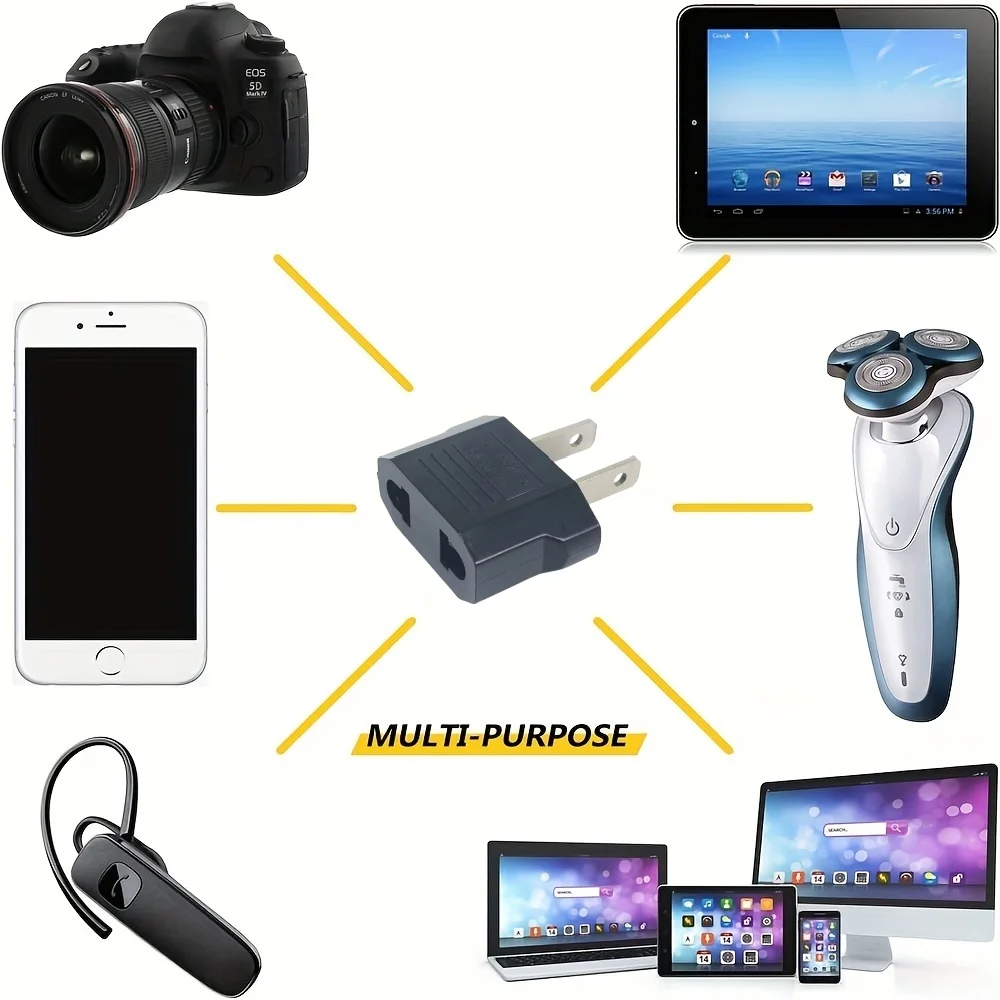 3/5/10pcs Newest EU to US USA Travel Plug Adapter European Converter Power Plug Adaptor Universal Electrical Sockets Converter