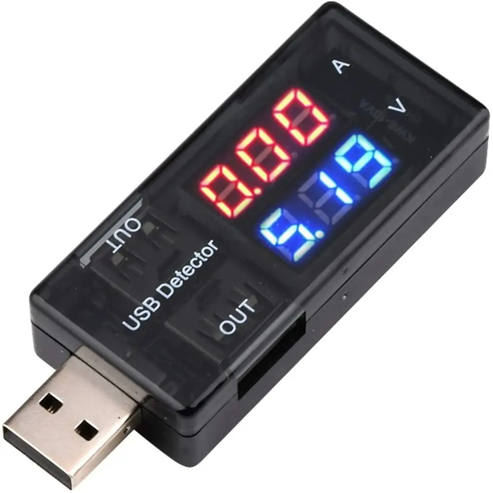 Piros+Kék Kettős Usb Áramfeszültség -Töltő Detektor Tesztelő Akkumulátor Voltmérő Ampermérő Töltő Orvos