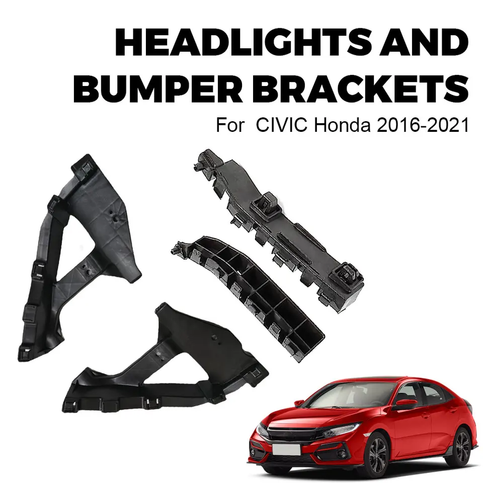 thumbnail image 2 of 2-Piece Headlight & Bumper Bracket Set For 2012-2015 Honda Civic Sedan | Replaces 71190-TR0-A00 2 of 12