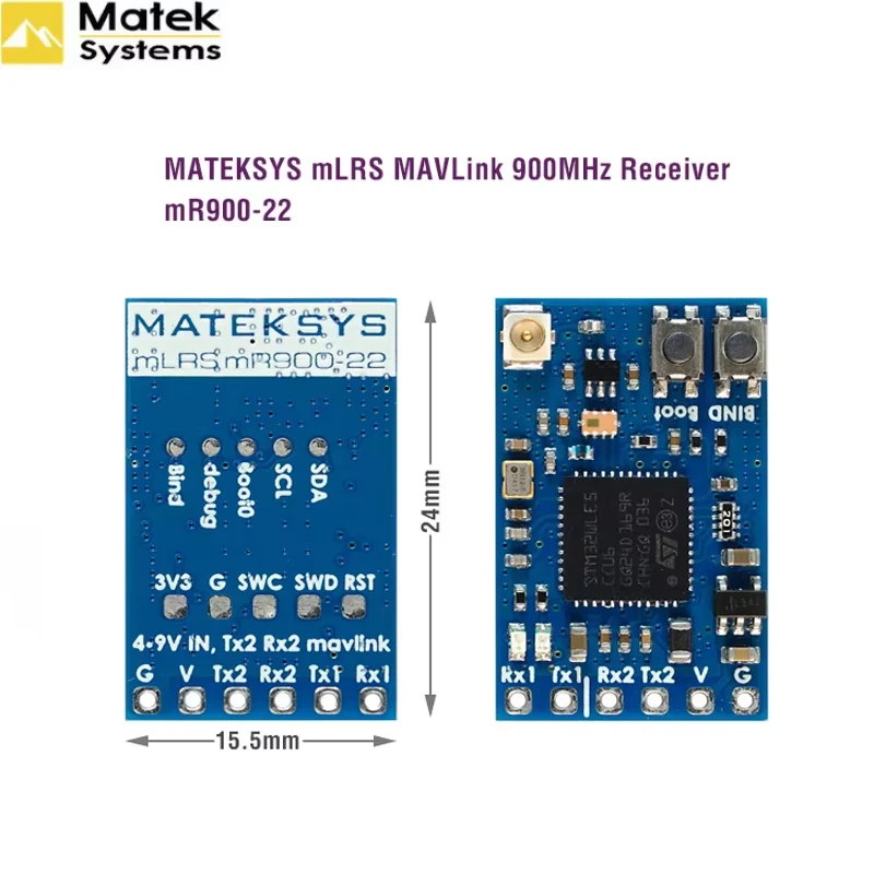 Module TX/RX mLRS LoRa 2.4GHz 30dBm pour radio télécommandée drone