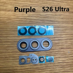 Premium Back Rear Camera Glass Lens with Metal Frame Repair Cover Replacement (For S26 ultra Purple)