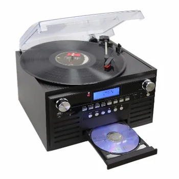 비닐 턴테이블 CD 녹음기 블루투스 라디오 카세트 플레이어, 올인원 디자인 스피커, 베스트셀러 신제품