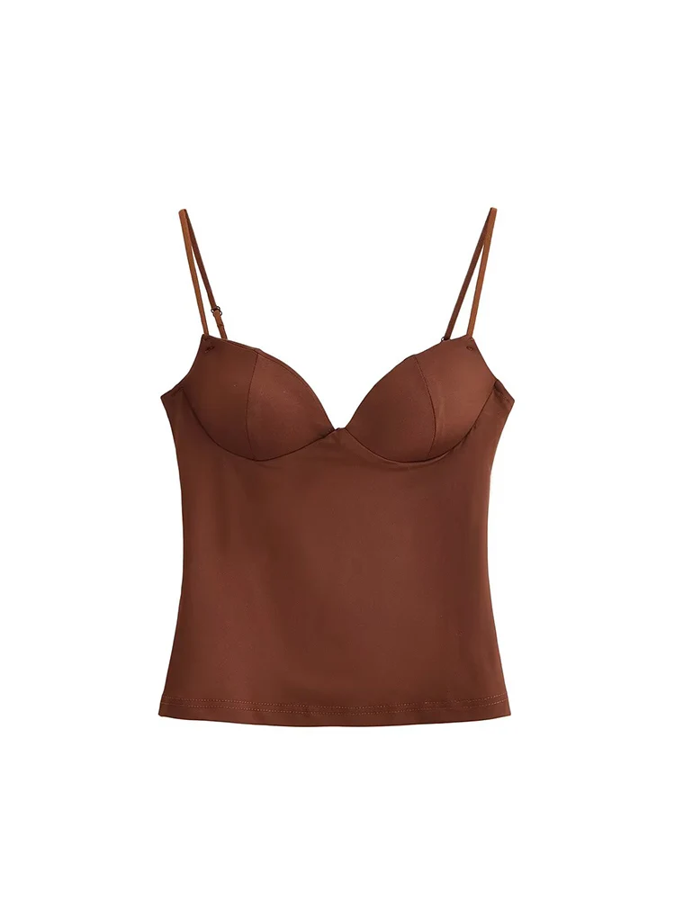 Summer New Women Solid Sling Vest Casual Slim Fit Simple Style V Neck Sleeveless Strap Tops Elegant Fashion Outer Wear Top