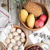 Hand-woven Storage Basket Rattan Storage Tray Wicker Basket Bread Fruit Food Breakfast Picnic Basket Kitchen Storage Basket 5