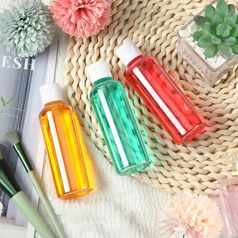 10Pcs Empty 5ml-100ML Clear Plastic PET Bottles Travel Sample Container with Flip Caps For Liquids Shampoo Lotion Conditioner