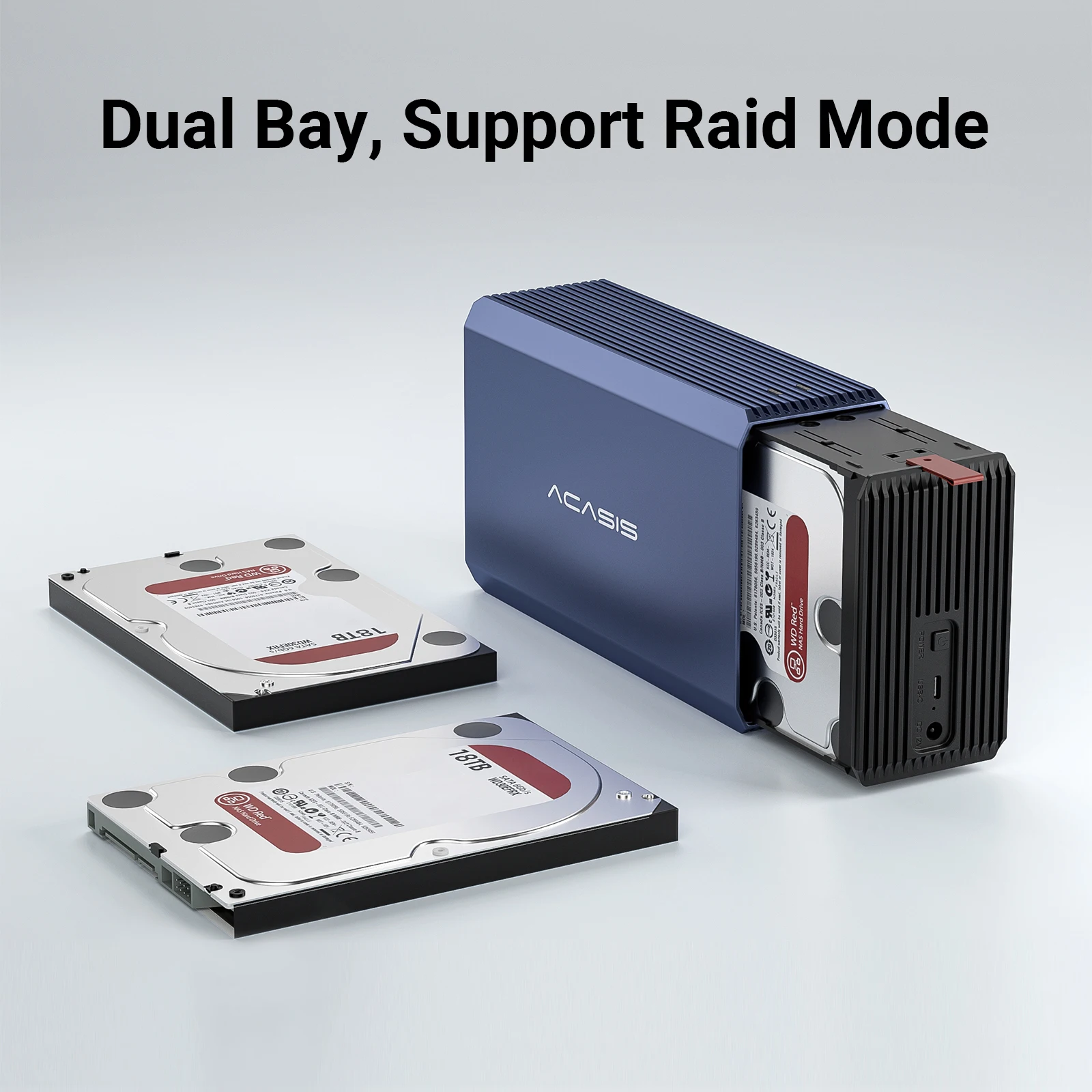 Acasis-dual Bay Case Gabinete de Disco Rígido Externo Case Hdd hd Array Sata para Usb Matriz de Disco Rígido com Função Raid 25 35 - Imagem 5
