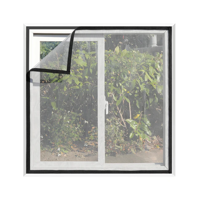 1PC Gray Self-Adhesive Window Screen Net, Reusable Mosquito Insect Protection, Fits Various Window Sizes, Easy to Remove & Clean 1