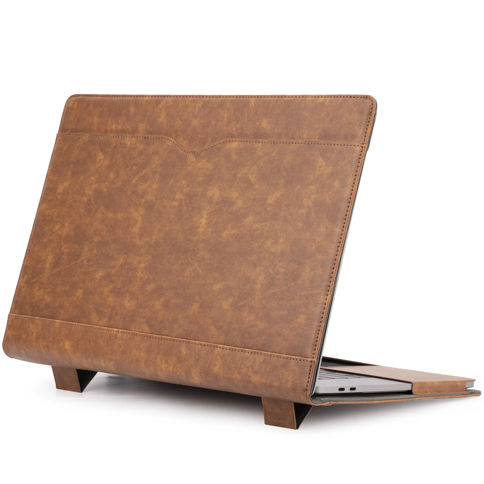 Protetora Folio Book Cover Laptop Sleeve com aberturas e função Stand