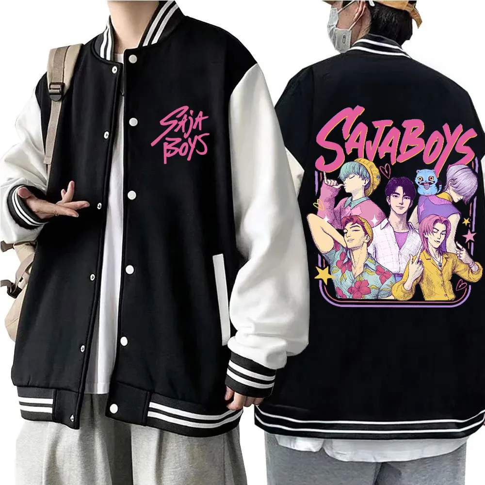 KPop Demon Hunters Saja Boys Baseball Uniform Jacket Harajuku Y2k