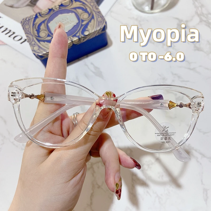 

Shell Vintage Round Frame Eyewear Near Sight Glasses New Anti-blue Myopia Glasses for Men Women Short Sighted Minus Diopters