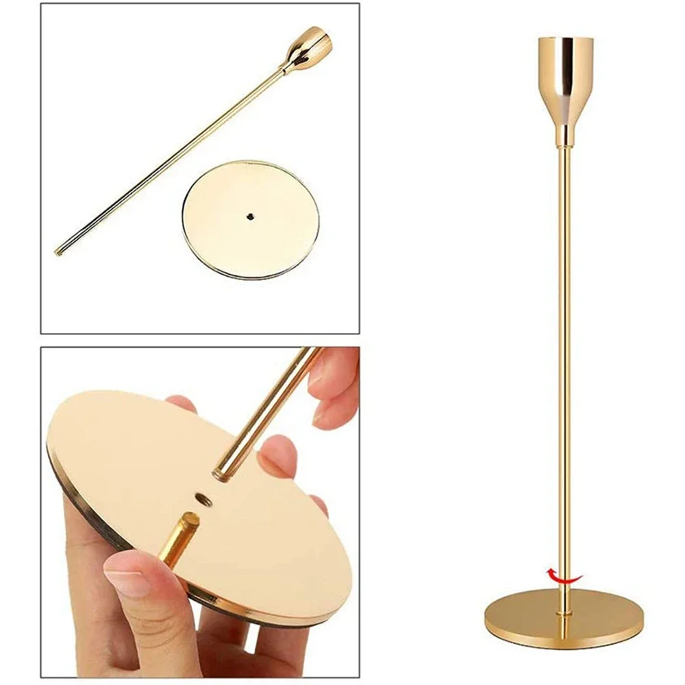 Chinese Style Metal Candle Holders Simple Golden Wedding Decoration Bar Party Living Room Home Decor Candlestick 3Pcs/Set candle holders