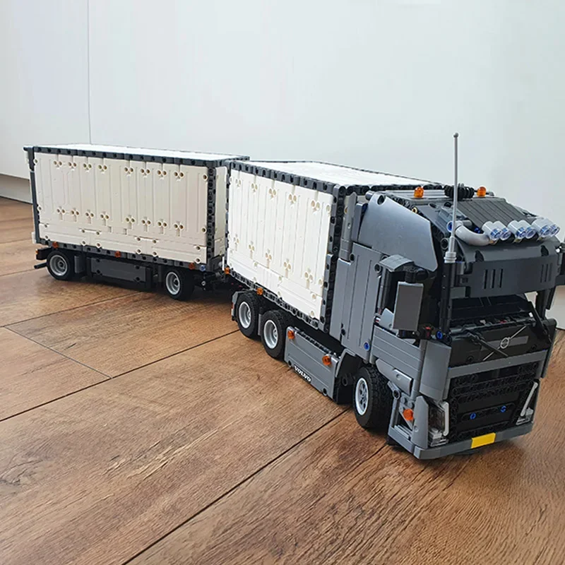 

Technical Truck Engineering 6x4 Tractor Unit Semi Trailer Container Modified from 42078 the Mark Anthem MOC Building Blocks Toys