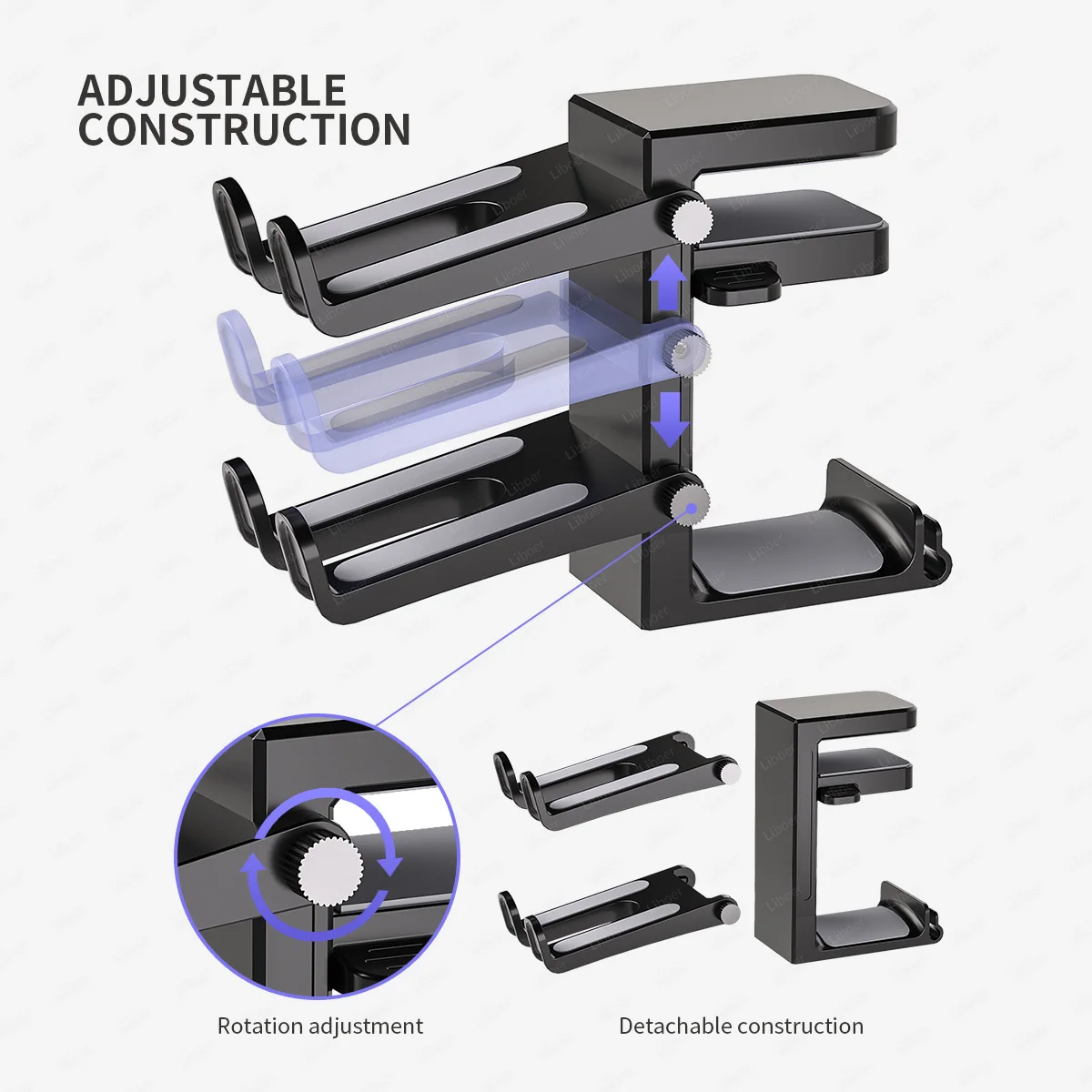 حامل سماعة ووحدة تحكم ألعاب 2في1 – تنظيم فائق للطا...