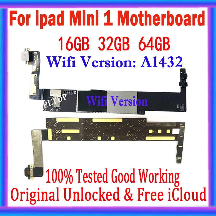 Per Ipad Mini 1 Scheda Madre Chip Completi A1454 A1455 Slot Sim Con Sistema Ios Scheda Logica Di Sblocco Originale Gratuito Icloud Wifi A1432