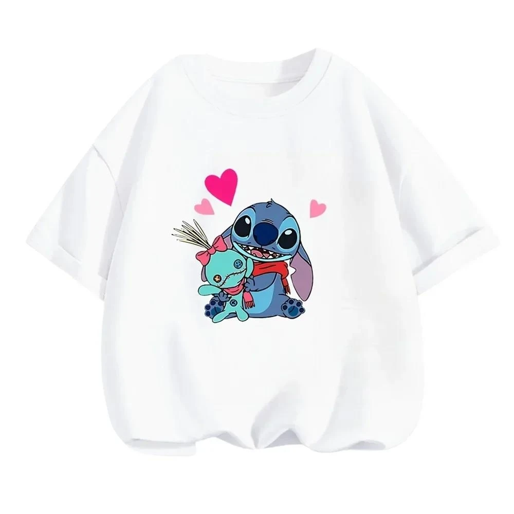 thumbnail image 1 of Camiseta 2024 para niños de 3 a 14 años, top de Lilo Stitch, mono de camión con estampado de dibujos animados kawaii, camiseta para niños, estilo casual de moda, 1 of 5