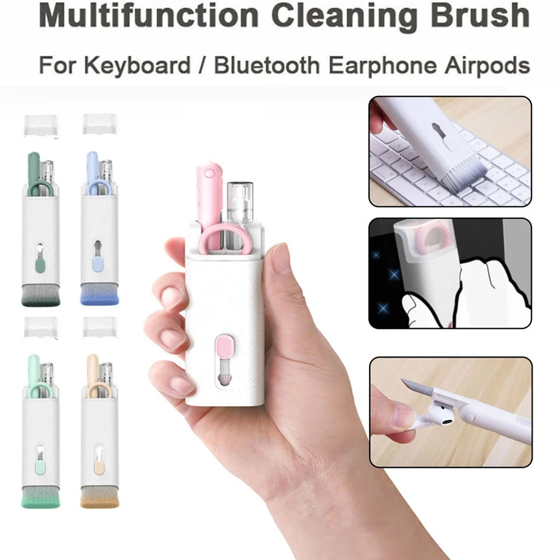 7in1 Computer Keyboard Cleaner Brush Kit Earphone Cleaning Pen For
