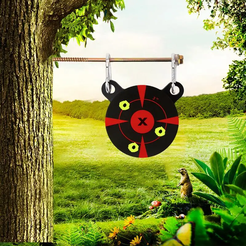 portable tree-inserting panda head thick target Slingshot practice target metal shooting training ccessory hooks random