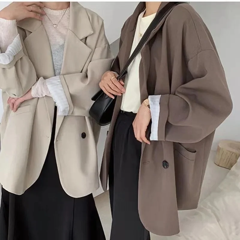 Women's Suit Coat 2023 Spring and Autumn New Fashion Korean Version Loose Temperament Academy Style Suit Women's Top Trend P27