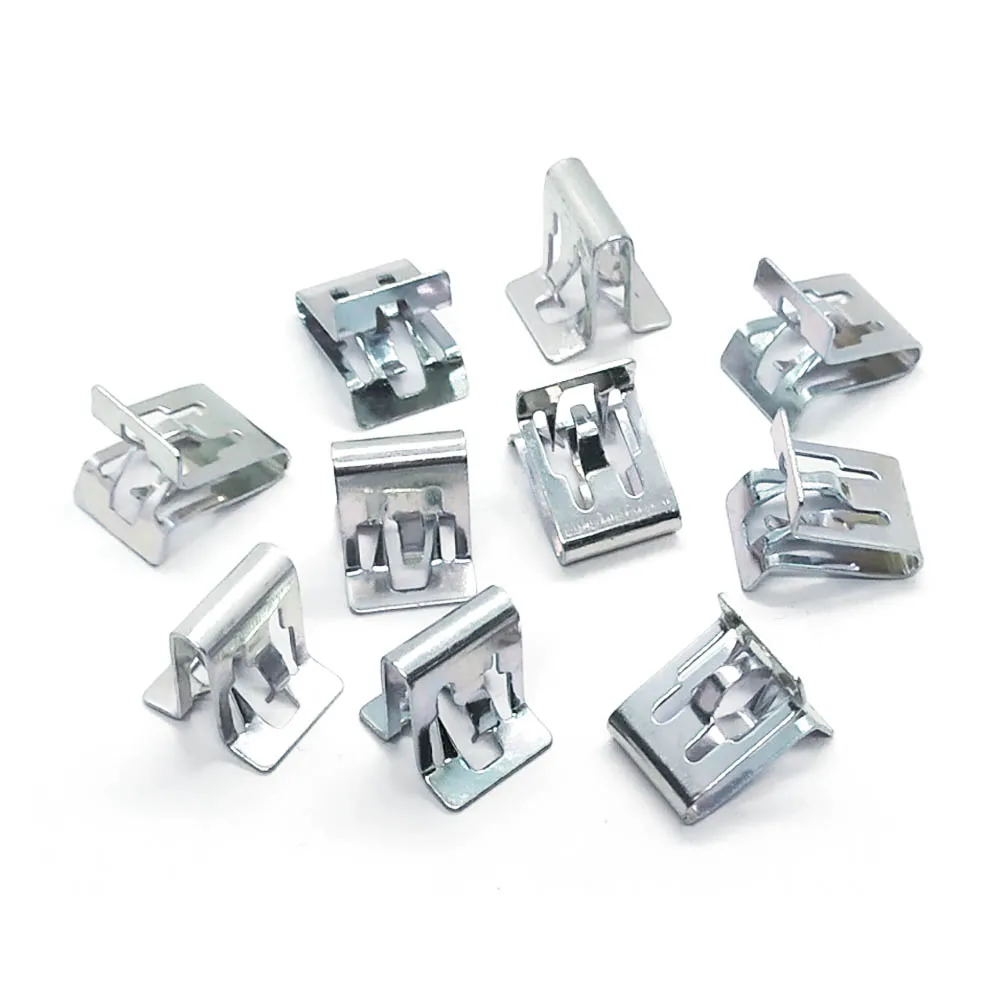 10 Clip Fissaggio In Metallo Per Cruscotto Auto – Universali – 1,8 X 0,8 Cm – Acciaio Manganese