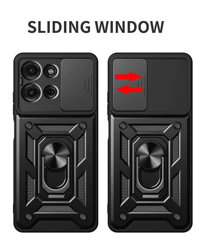 Enhanced Protective Phone Case with Magnetic Ring Holder
