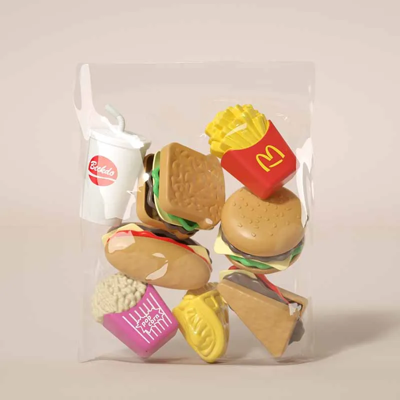 Children's Play House Game Toy Set Simulation Hamburger Fries Hot Dog Drink Sandwich Kitchen Set Food Play Educational Toys