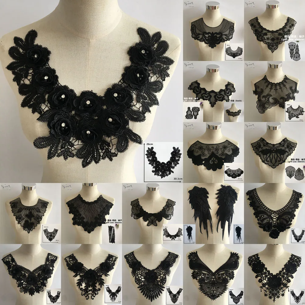 Lace Embroidery Collars Sew Lace Collar Neckline Applique New Lace