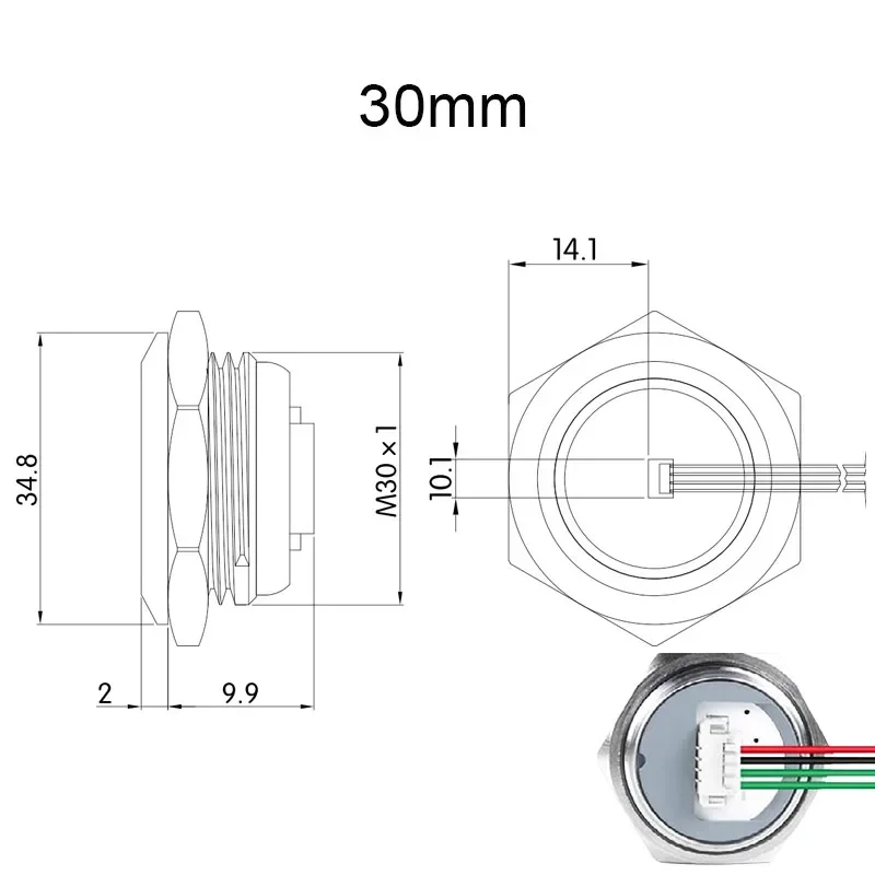ตัวเลือกสินค้า ปุ่มสวิตช์ LED ปรับแต่งได้ กันน้ำ สำหรับ DIY