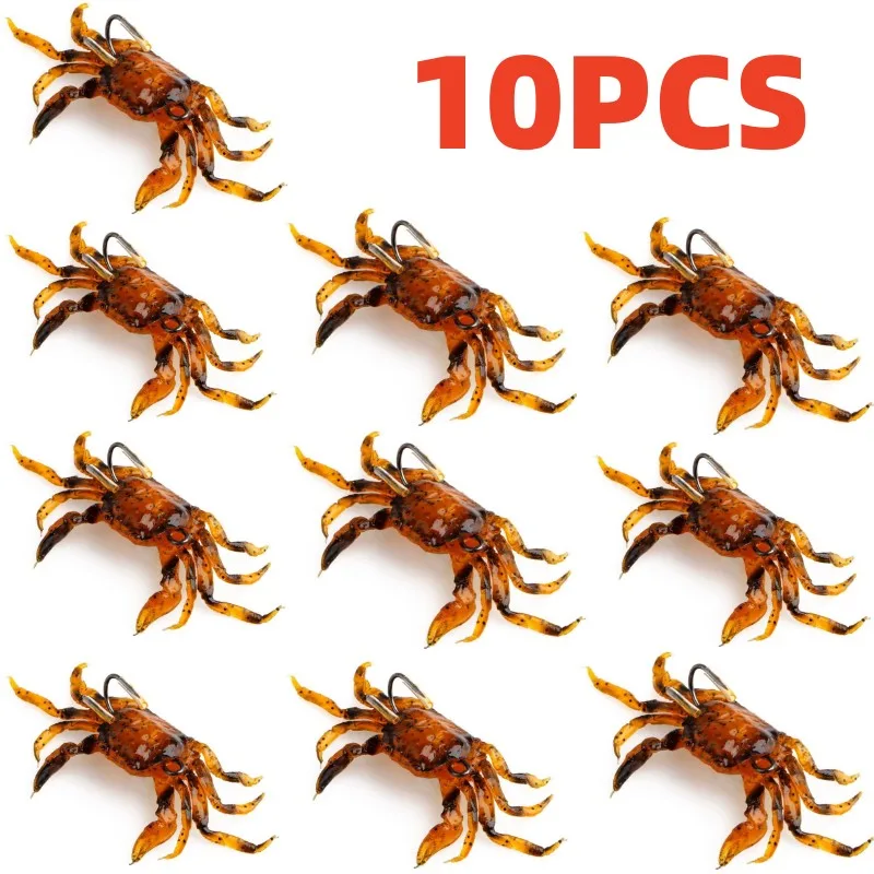 ALASICKA 5-10pcs 8/10CM Crab Lure 3D Simulation Crab Bait