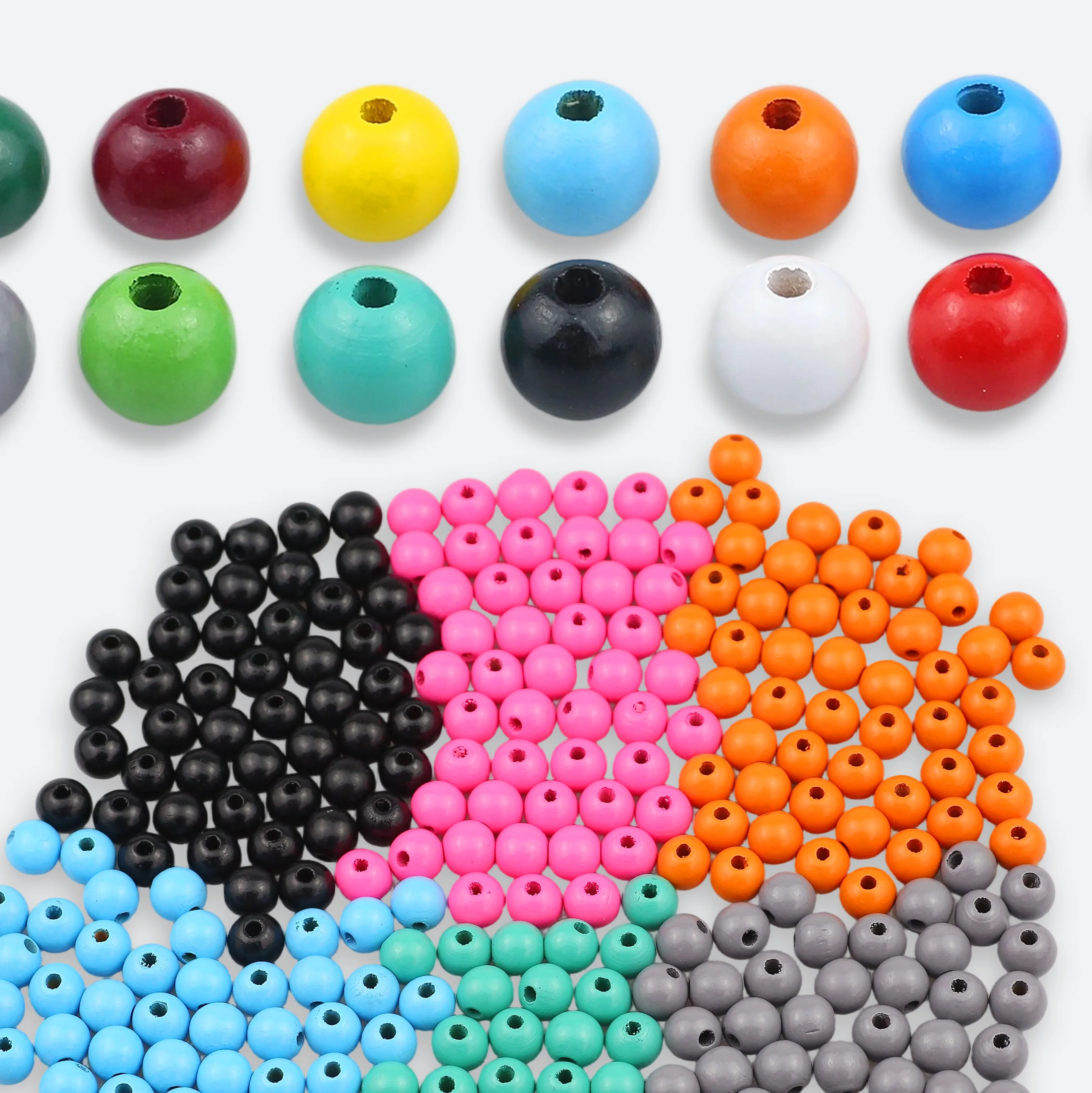 Vibrant Round Wooden Spacer Beads for DIY Jewelry and Accessories