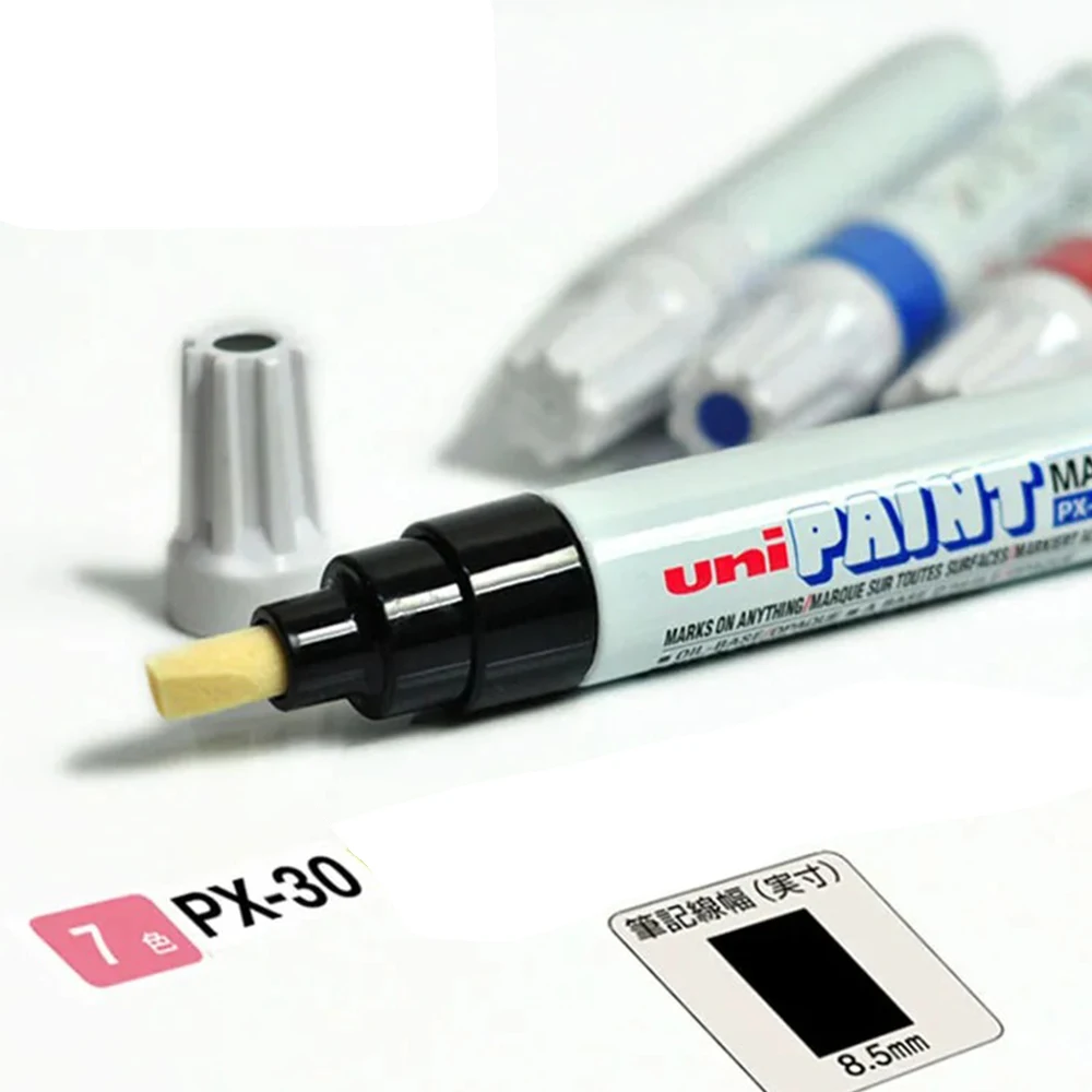 1pcs Japan UNI Paint Pen Marking Pen PX-30 4.0-8.5mm Permanent Oblique Coarse Head oil-based Graffiti Touch Up Office Supplies 3