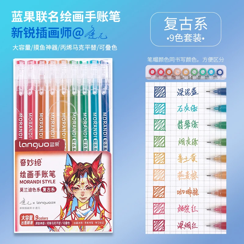 Kawaii Morandi Gel Pen Set 6