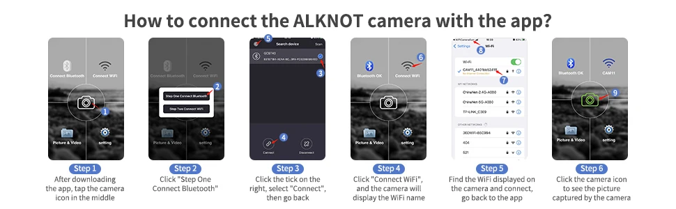 How to connect to ALKNOT camera with app