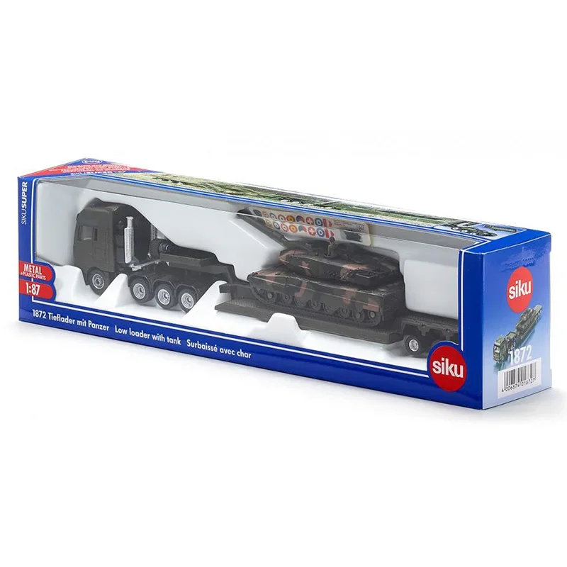 siku 1872 低床トレーラーと戦車 1:87 German Siku 1872 Heavy Transport Truck With Leopard
