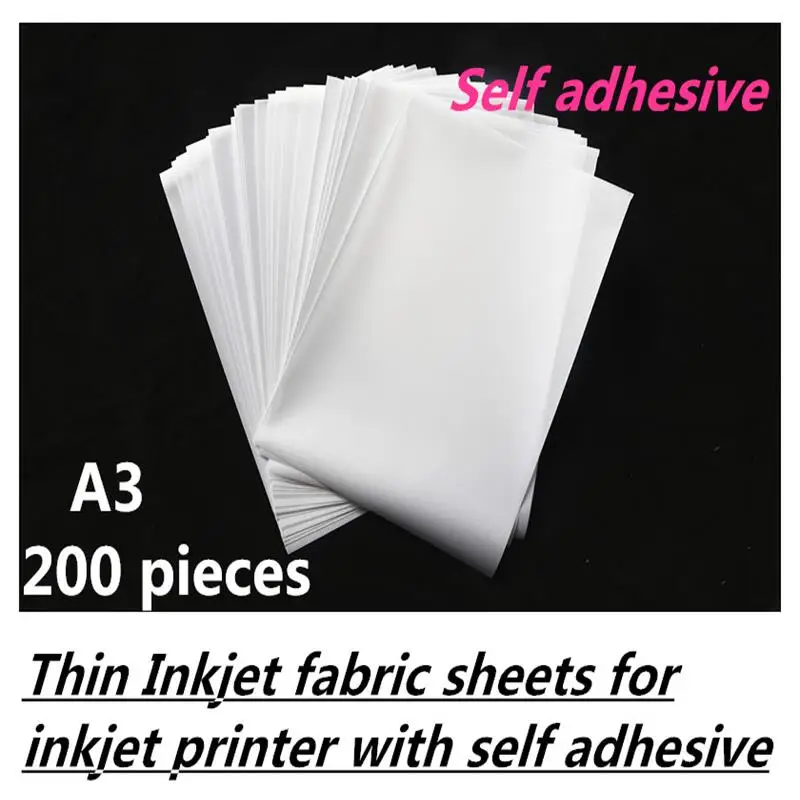 A3 size 200 pieces waterproof aqueous 100% polyester self adhesive matte photo canvas for advertising