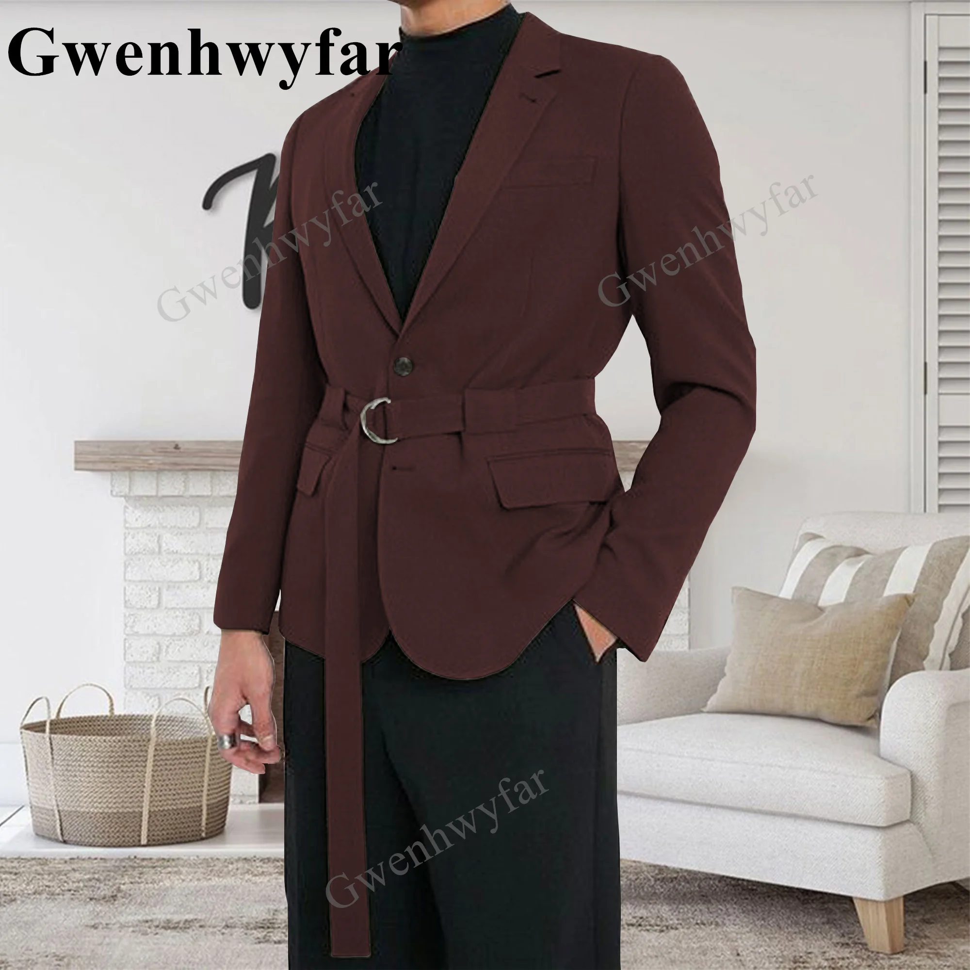 Gwenhwyfar Dark Purple 2023 Tailor Made Latest Male Suits For Wedding Two Pieces Notched Lapel Slim Fit Formal Business Best Men