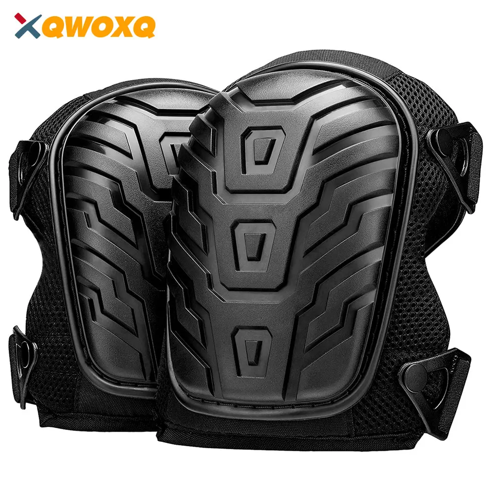 작업용 전문 무릎 패드, 튼튼한 폼 패딩 젤, 건설 무릎 패드, 강력한 이중 스트랩, 야외 사용, 1 쌍