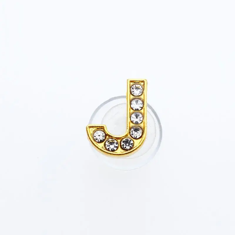 Goldene Buchstaben Kristall Diamant Legierung Charms Zubehör Mode Weiche PVC Schuhe Schnalle Kinder Dekoration Design Großhandel 1 Stücke – Detail 18