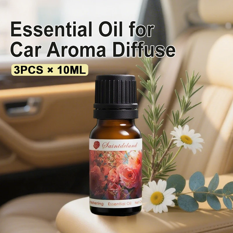 Lot de 3 recharges de 10 ml d'huiles essentielles pour diffuseur d'arômes, parfum longue durée, pour la maison et l'hôtel, avec diffuseur à bâtonnets._voghion.com