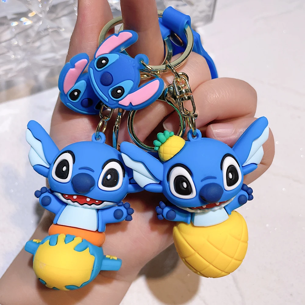 Wholesale Stitch Keychains Disney Ilaveros Car Key Handbag Accessories Lilo  Stitches Pink Angel Anime Keyring Christmas Gift - AliExpress