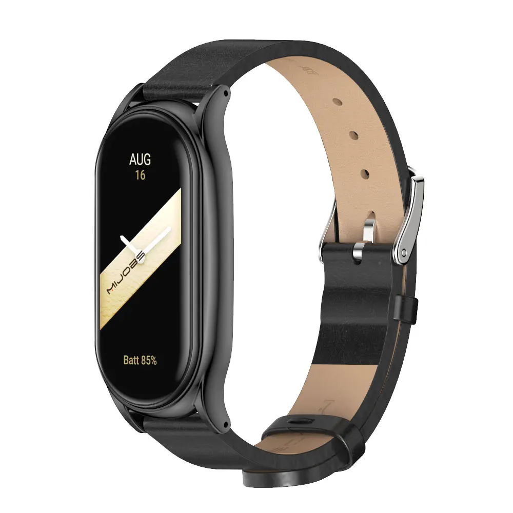 Premium PU Leather Wristband and Metal Bracelet