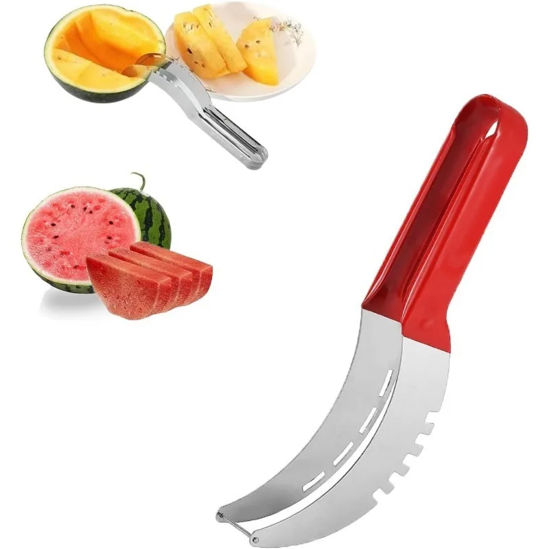 Watermelon Cutter Stainless Steel Multifunctional Slicer Quick and Easy Fruit Knife Essential Kitchen Tool for Family Gatherings