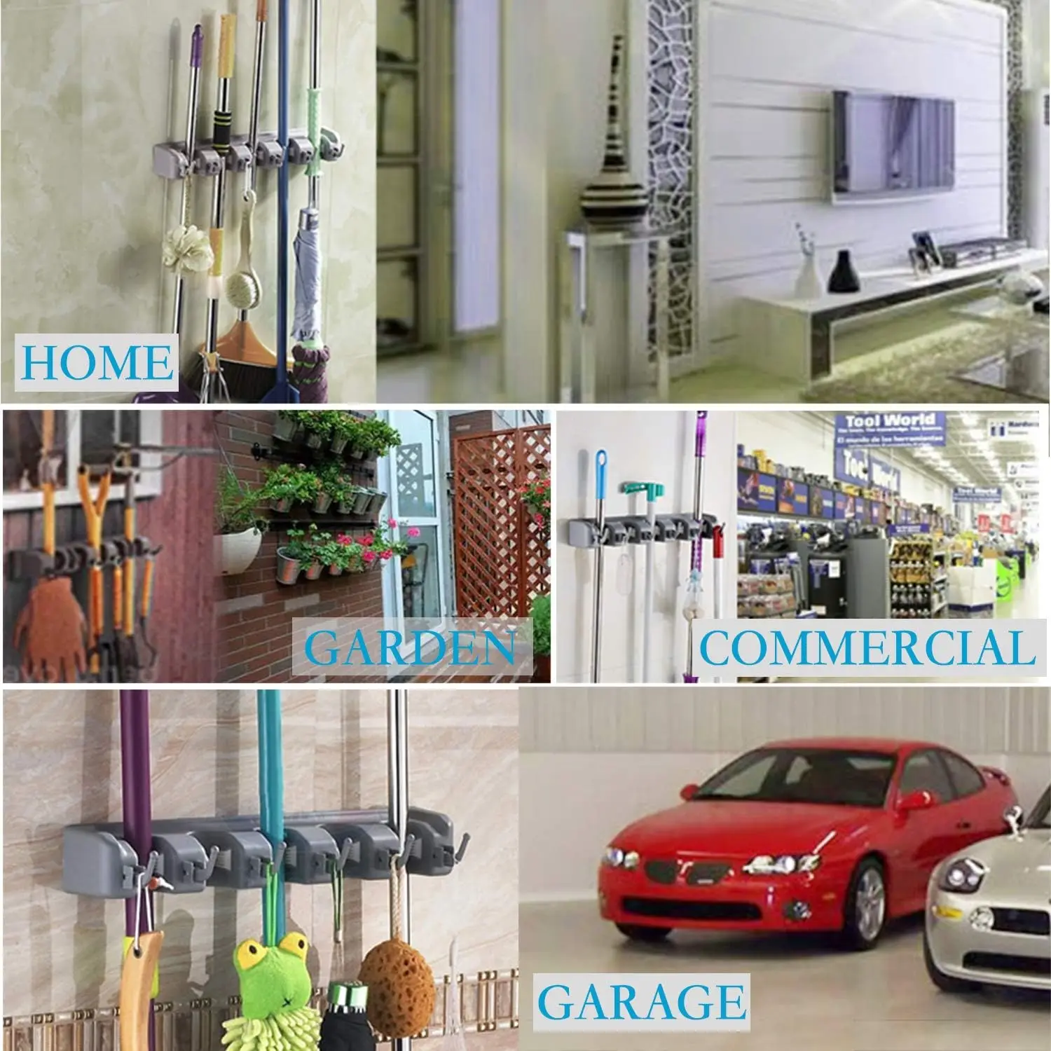 Wall Mount Broom Mop Holder 2