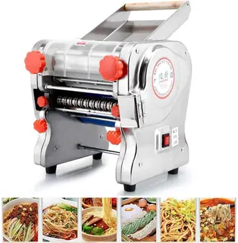 550W Electric Noodle Press Machine Stainless Steel Desktop Pasta Dumpling Maker Commercial Dough Roller Kneading Noodle Machine 1