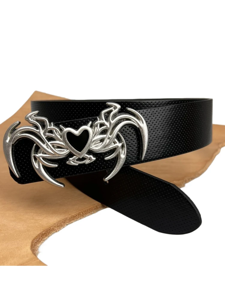 New punk style personalized embossed love versatile Gothic men's casual accessories belt