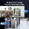 24 Inch Beverage Refrigerator 180 Cans Built-in/Freestanding Beverage Cooler, Digital Memory Under Counter Beer Fridge 6