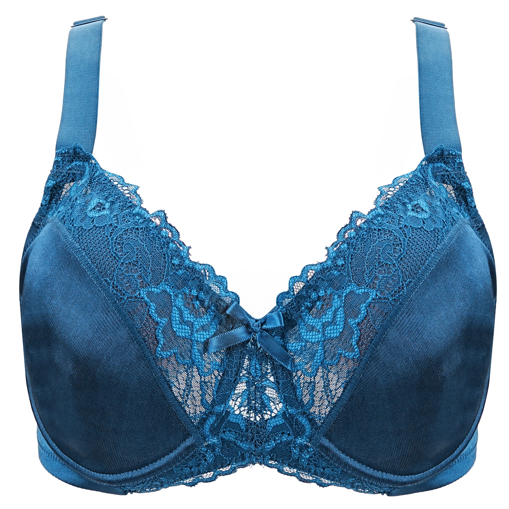 Sheroine Plus Size Floral Lace Underwire Bra, Minimizer Full Coverage Non Padded Cup for Everyday Support & Comfortable Wear